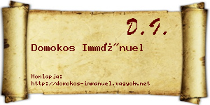 Domokos Immánuel névjegykártya